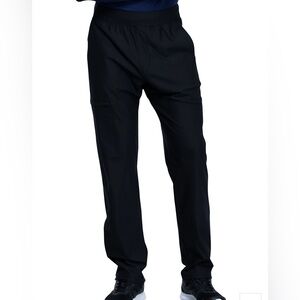 CHEROKEE MEN’S 5 POCKET TAPERED LEG CARGO SCRUB PANTS - 2X (SHORT) BLACK